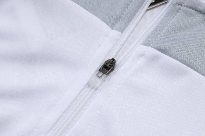 2025-26 RMA White grey Kids Half Pull Tracksuit#E25106(童装)(半拉链)