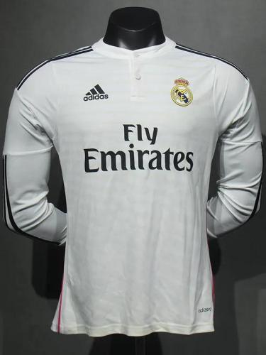 2014-2015 RMA Home Player Version 长袖球员 Long Sleeve Retro Soccer Jersey
