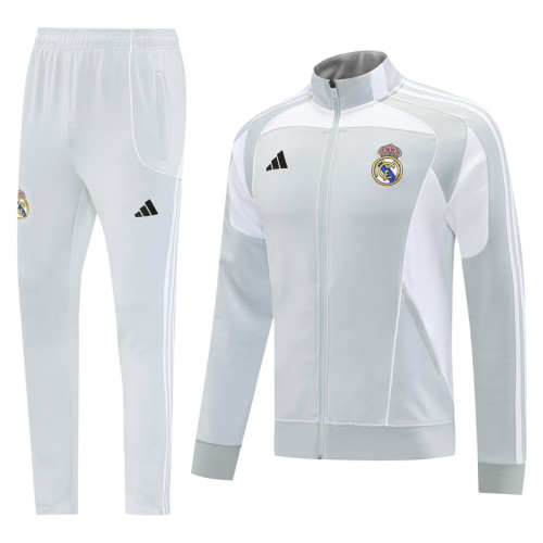 2025-26 RMA Light gray Jacket Tracksuit #07