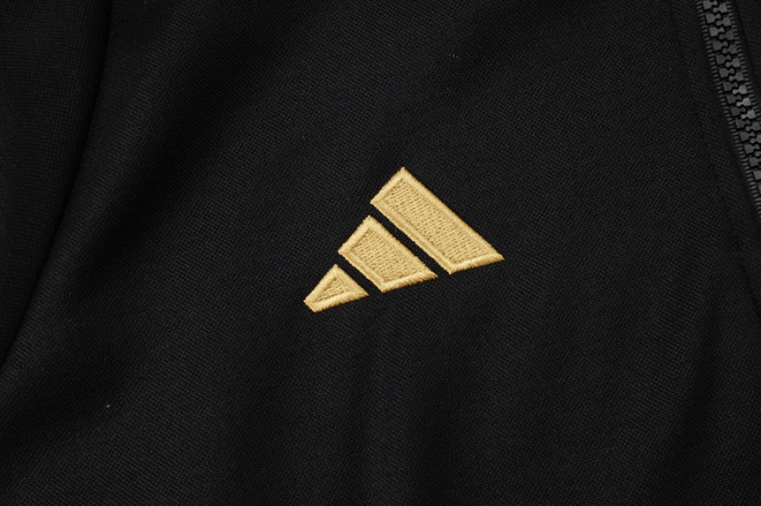 24-25 Argentina Black Hoodie Half Pull Tracksuit #F593半拉连帽