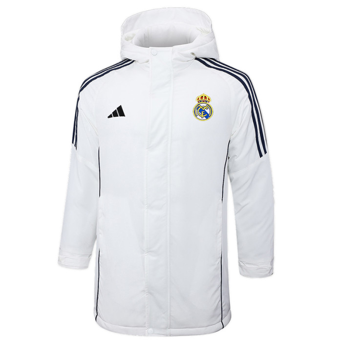 24-25 RMA White Hooded Windbreaker Fabric Cotton Coat #G209(彩标)