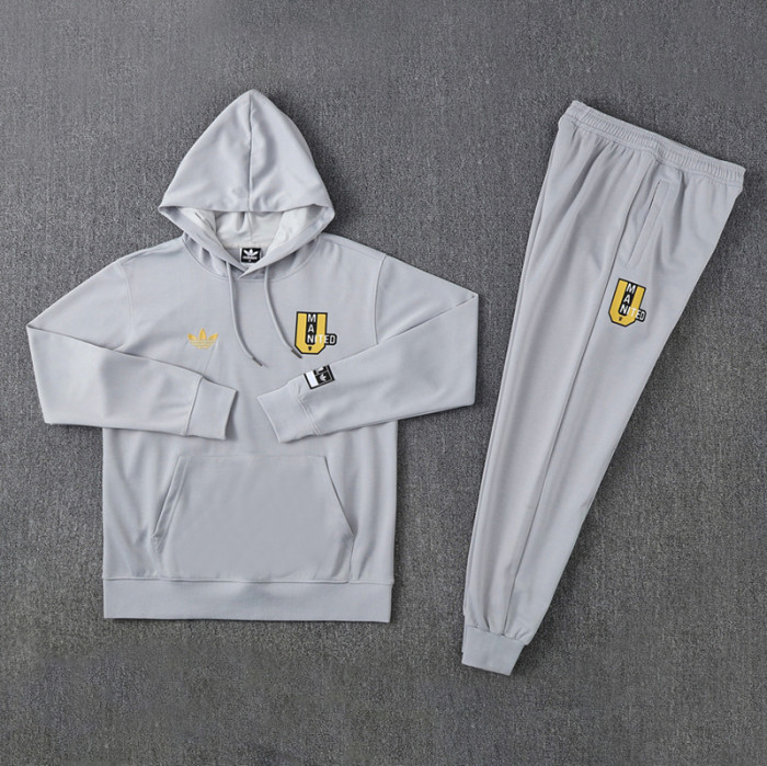 24-25 Man Utd Grey Hoodie Tracksuit (卫衣套装)