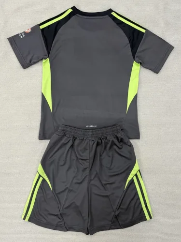 25-26 Aston Villa Black Goalkeeper Kids Soccer Jersey