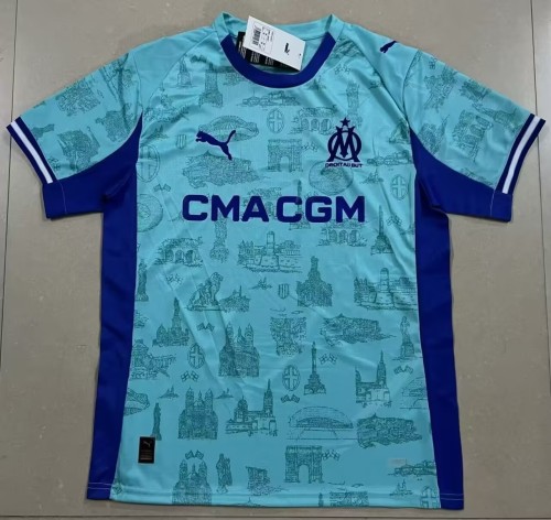 25-26 Marseille Blue Fan Soccer Jersey