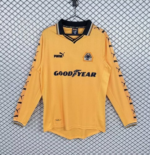 1998-99 Wolves Home long sleeve Retro Soccer Jersey