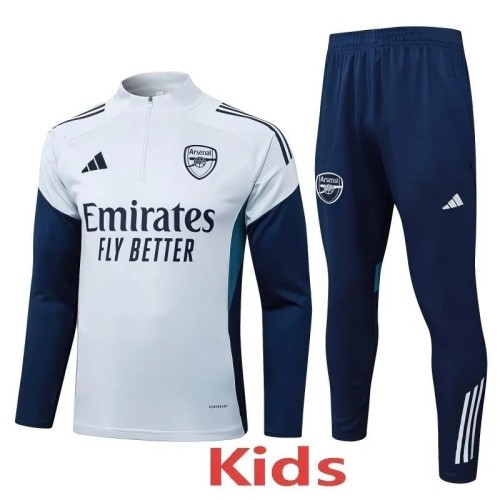 2025-26 Arsenal Kids Gray Half Pull Track Suit