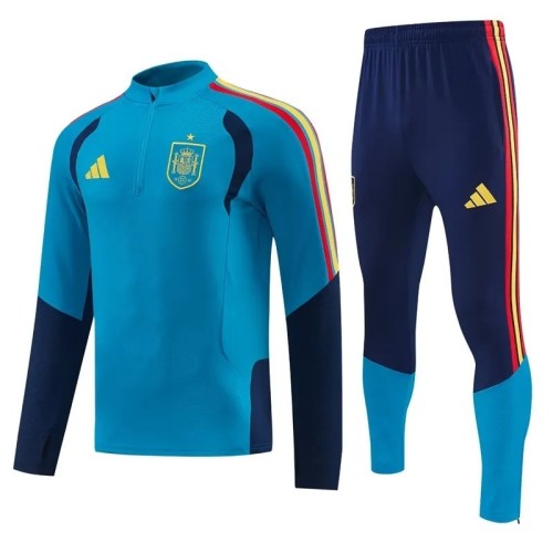 2026-27 Spain Light blue Half Pull Tracksuit (半拉链)