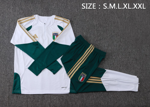 2026-27 Italy White Half Pull Tracksuit (半拉链)