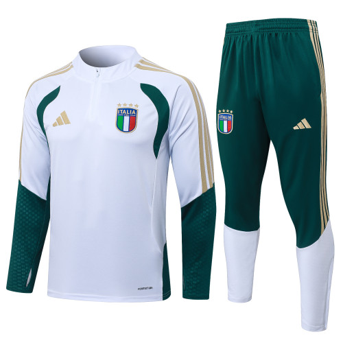 2026-27 Italy White Half Pull Tracksuit (半拉链)