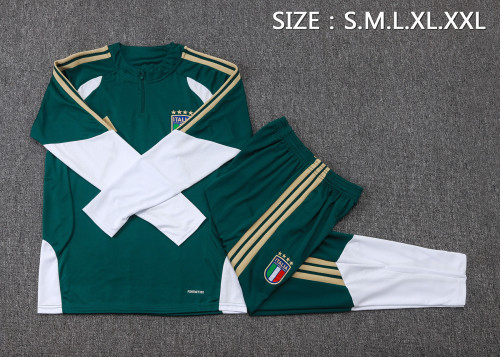 2026-27 Italy Dark Green Half Pull Tracksuit (半拉链)