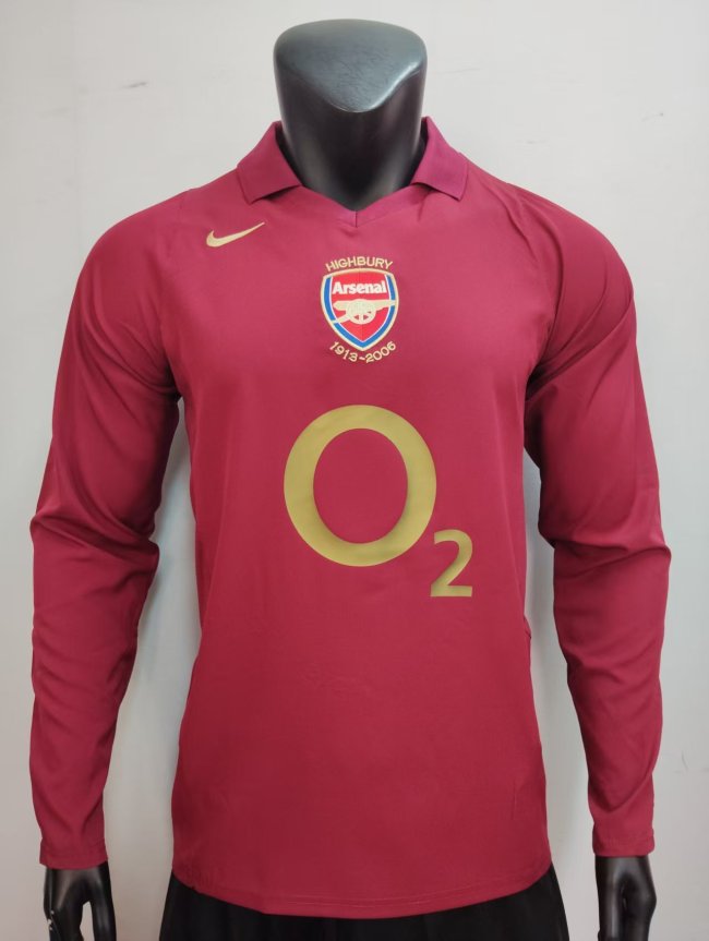 2005-06 Arsenal Away Retro Long Soccer Jersey