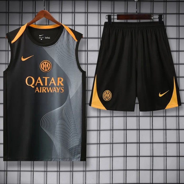 2025-26 Inter Milan Black Vest Training Short Suit
