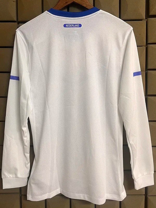 2010 Netherlands Away Long Sleeve Retro Soccer Jersey