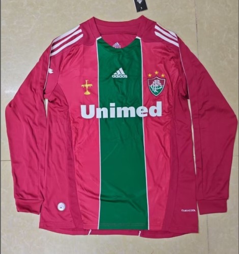 2010-2011 Fluminense Red-Green Long Retro Soccer Jersey