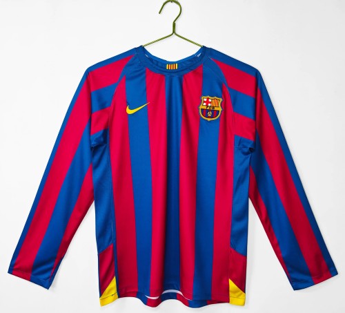 2005-06 Barcelona Home Long Retro Soccer Jersey