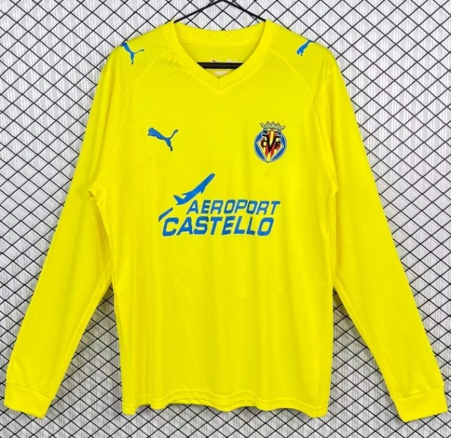 2008-2009 Villarreal Home Long Retro Soccer Jersey