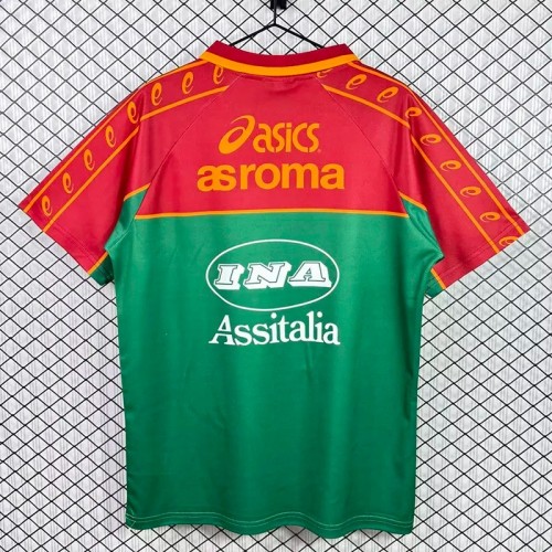 1995-1996 Roma Retro Version Red-Green Soccer Jersey