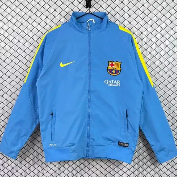 2015-2016 Barcelona Blue Retro Windbreaker
