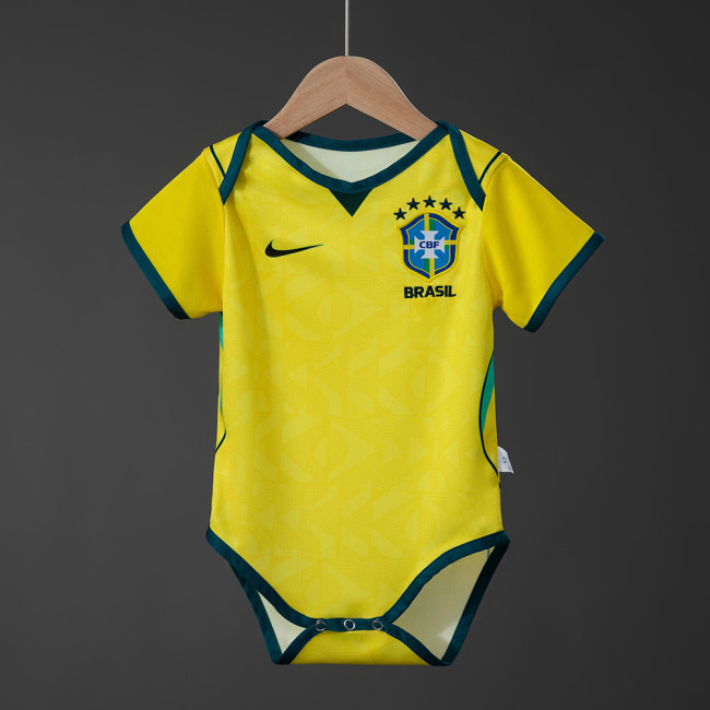 2026-27 Brazil Home Baby Infant Crawl Suit