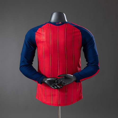 2026 Spain Home Long Sleeve Player Version Soccer Jersey