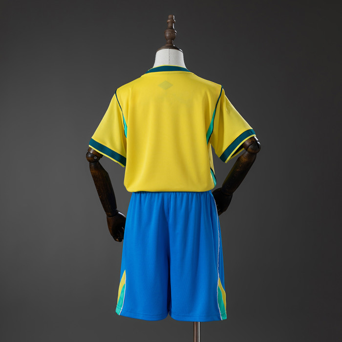 2026 Brazil Home Kids Kits Jersey