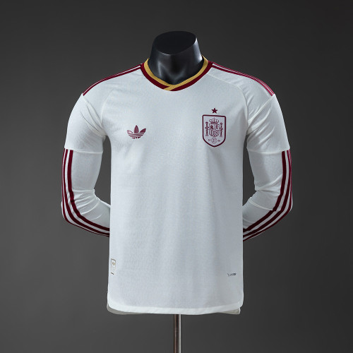 2026 Spain Away Long Sleeve  Player Version Soccer Jersey