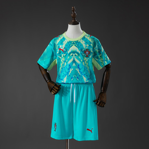 2026 Portugal Goalkeeper-Green Kids Kits Jersey