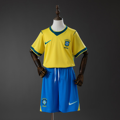 2026 Brazil Home Kids Kits Jersey