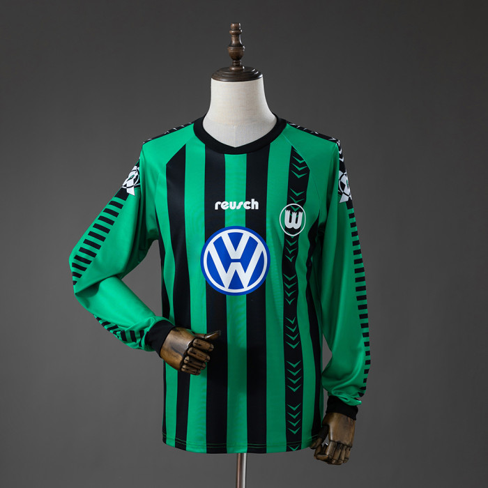 1995-1996 Wolfsburg Away Long Retro Soccer Jersey