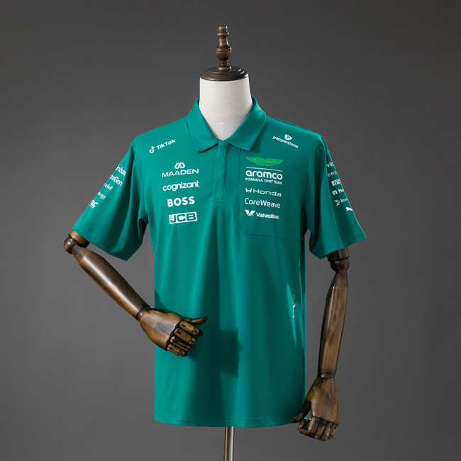 2026 F1 Aston Martin Polo Green Racing Suit(有领)