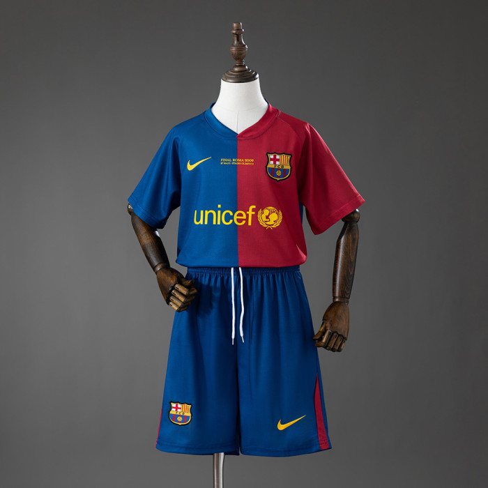 2008-09  Barcelona Home Retro Kids Kit Jersey