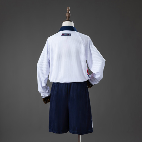 1998 England Home Retro Long-Sleeved Kids Kit Jersey