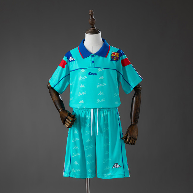 1992-95 Barcelona Away Retro Kids Kit Jersey