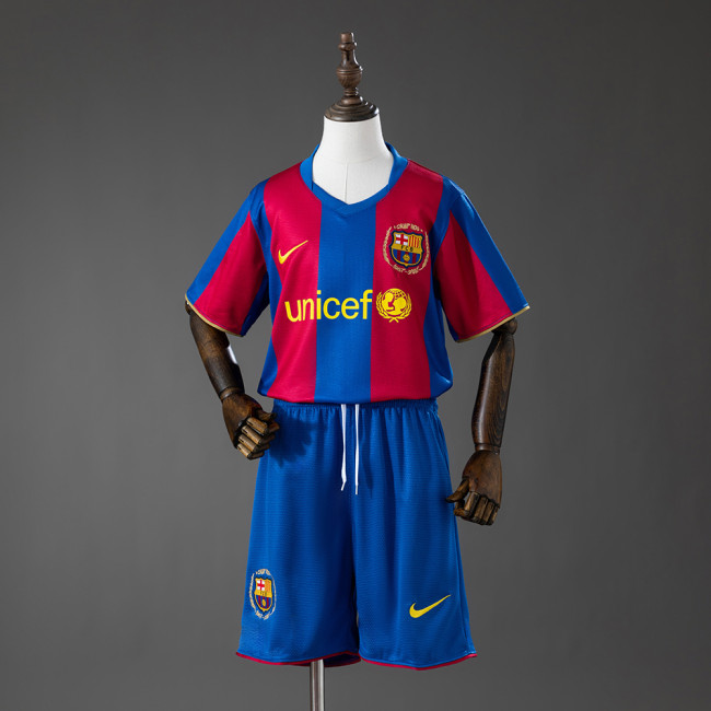 2007-08  Barcelona Home Retro Kids Kit Jersey