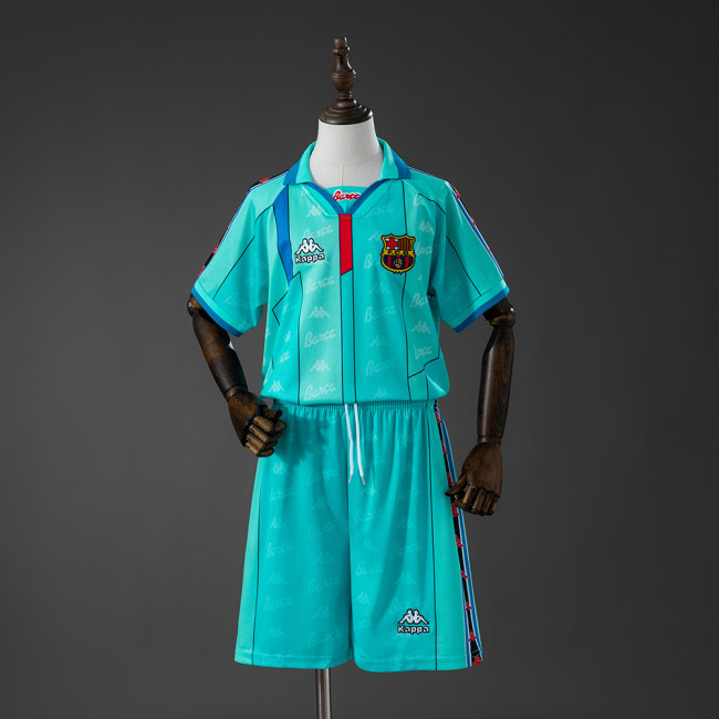 1996-97  Barcelona Away Retro Kids Kit Jersey