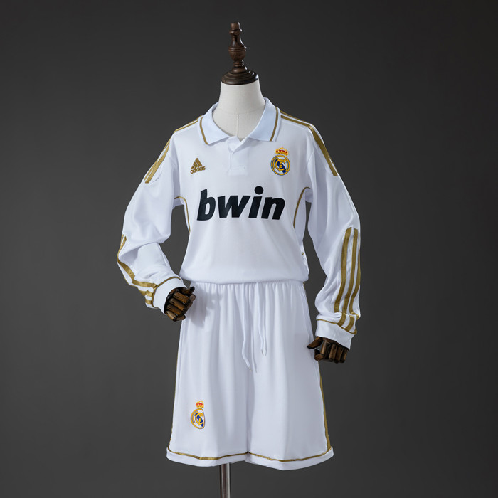 2011-12 Real Madrid Home Retro Long-Sleeve kids Kit Jersey