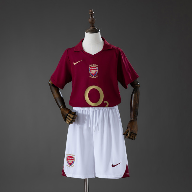 2005-2006 Arsenal Home Retro Kids Kit Jersey