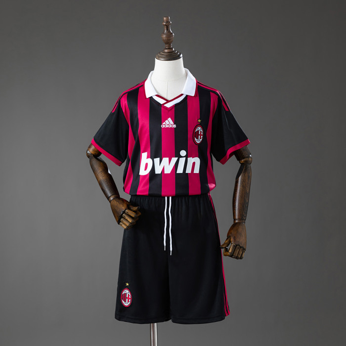 2009-2010 AC Milan Home Retro Kids Kit Jersey
