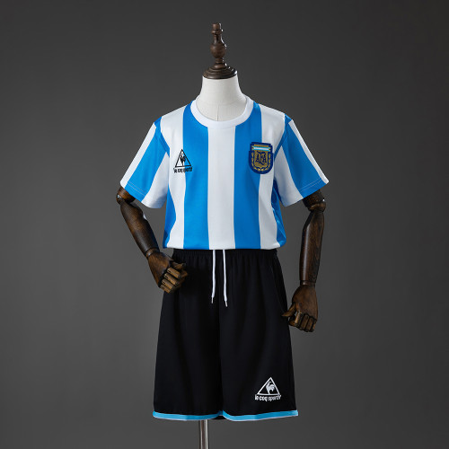 1986 Argentina Home Retro Kids Kit Jersey