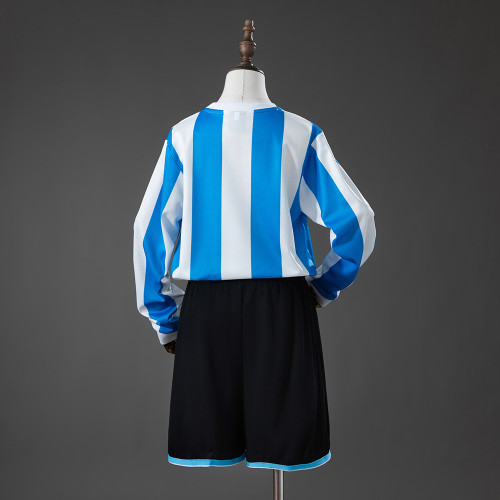 1998 Argentina Home Retro Long-Sleeved Kids Kit Jersey