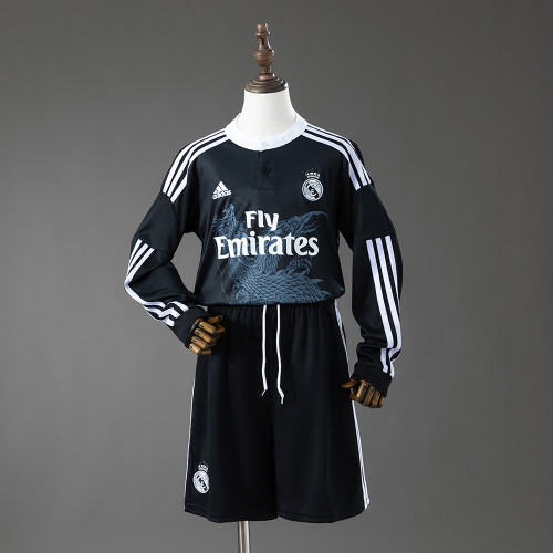 2014-15 Real Madrid Third Away Retro Long Sleeve Kids Kit Jersey