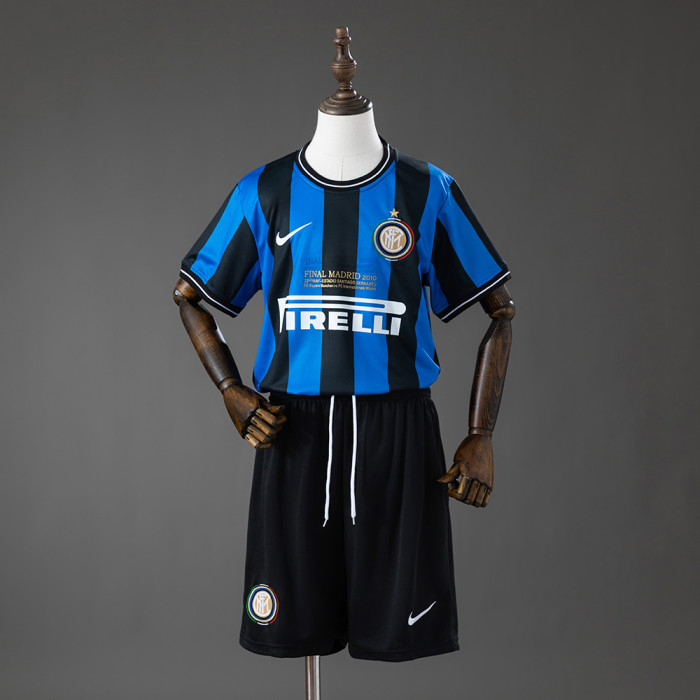 2009-2010 Inter Milan Home Retro Kids Kit Jersey(UEFA Champions League)