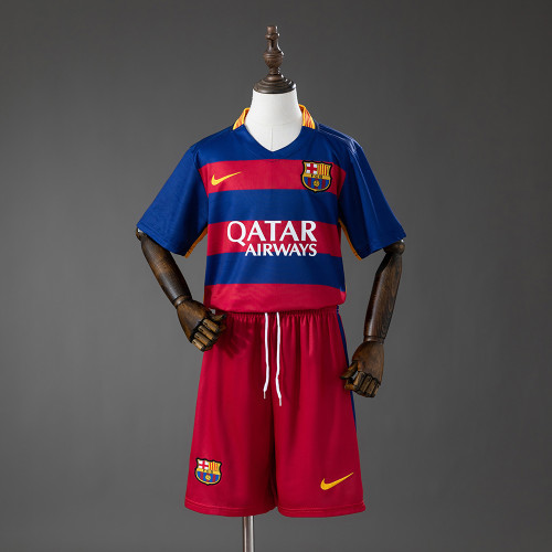 2015-16  Barcelona Home Retro Kids Kit Jersey