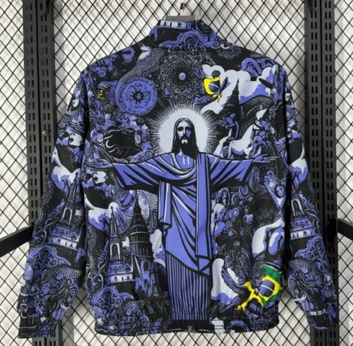 2026-27 Brazil Black & Purple Double Sided Windbreaker (双面风衣)
