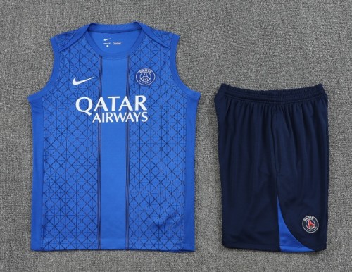 2025-26 PSG Blue Vest Training Short Suit