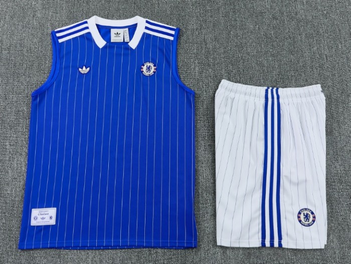 2025-26 Chelsea Blue Vest Training Short Suit