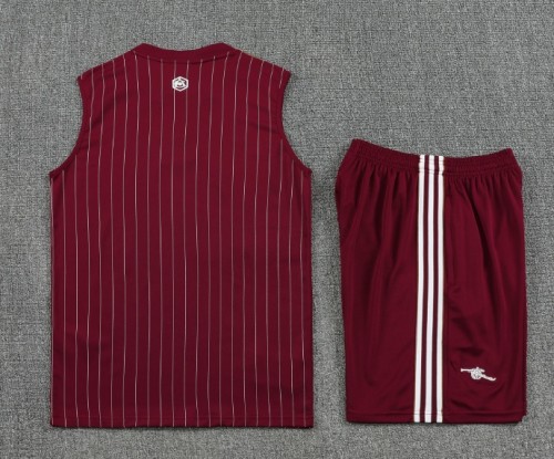 2025-26 Arsenal Burgundy Vest Training Short Set