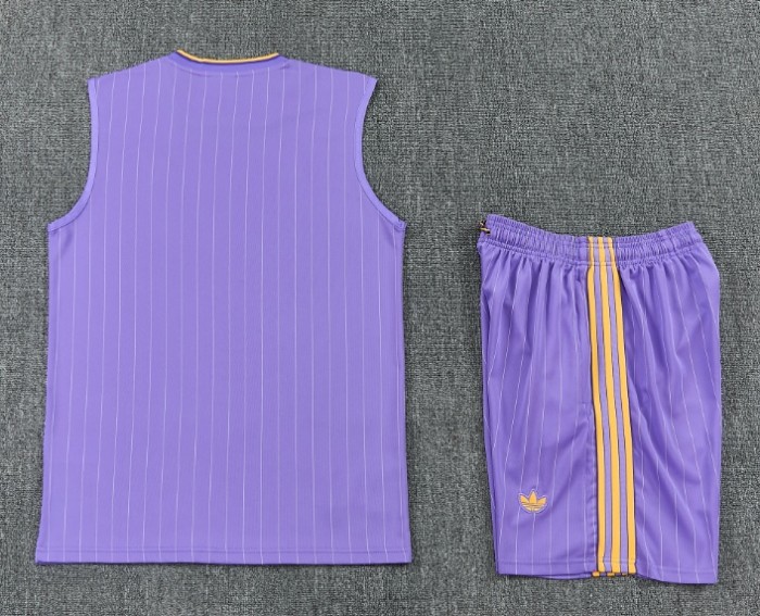 2025-26 Manchester United Purple Vest Training Short Suit