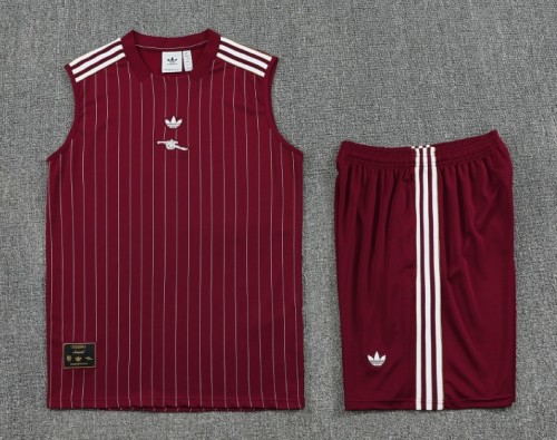 2025-26 Arsenal Burgundy Vest Training Short Set