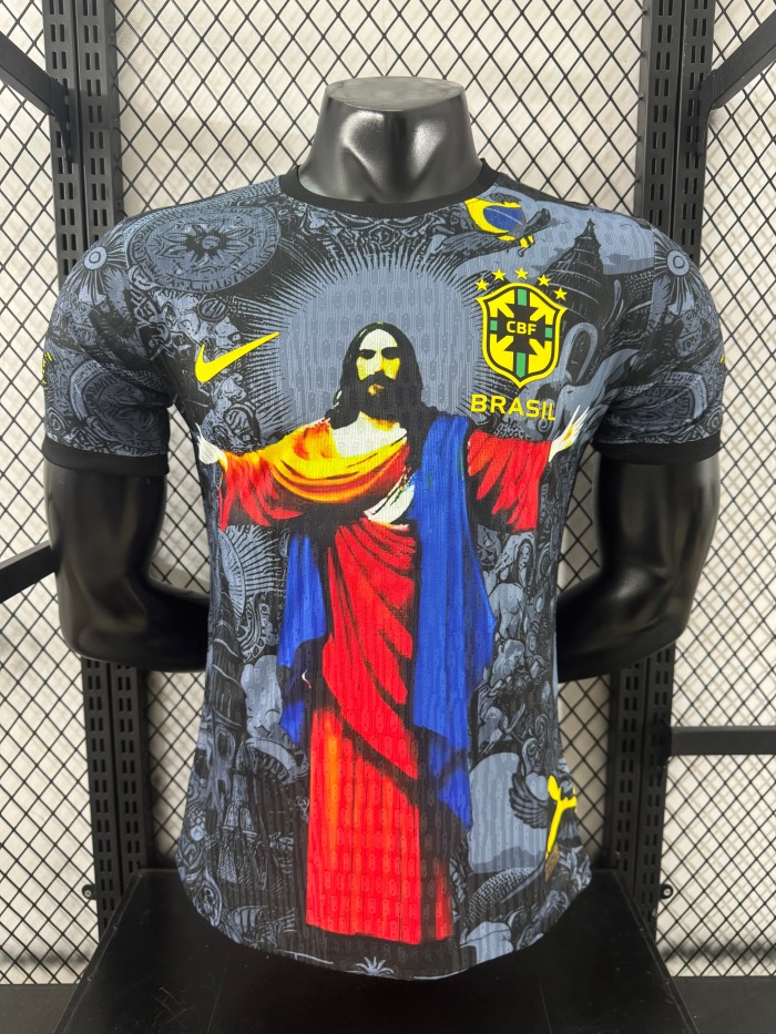 2025-26 Brazil Grey Special Edition Player Version Soccer Jersey